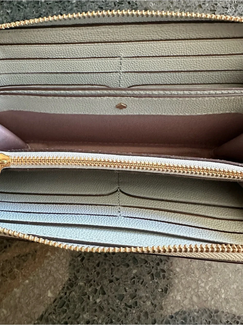 Kate Spade New York Toujours Continental Zip Around Wallet Blue Mist EXCELLENT
